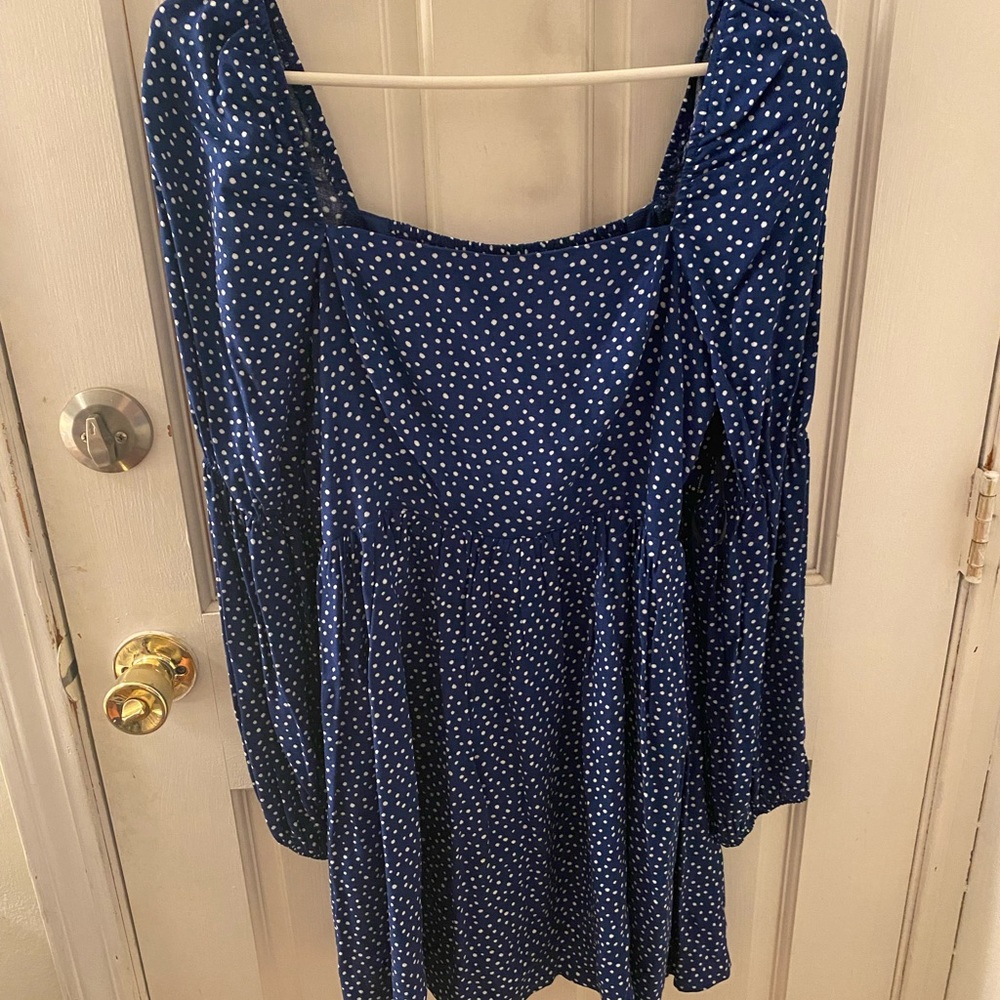 Forever 21 Navy & White Spotted Mini Dress